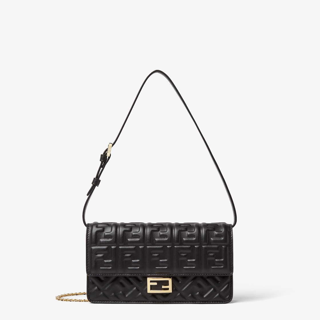 FENDI Wallet On Chain Baguette Black patent leather wallet - Image 1